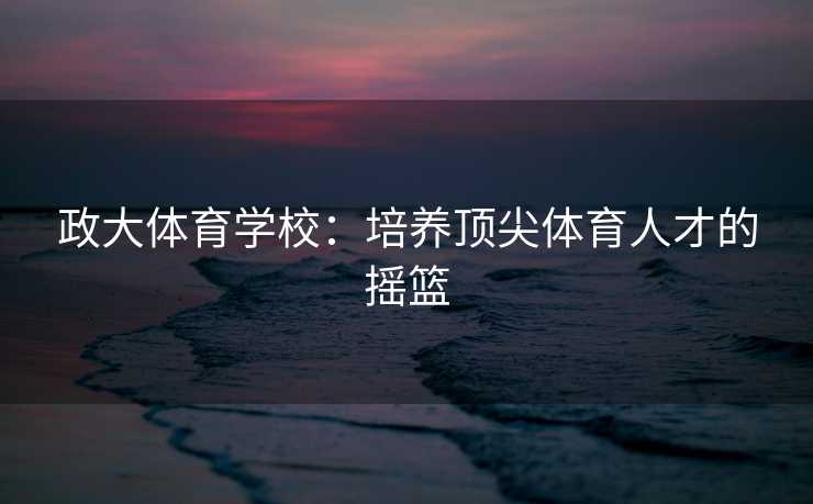政大体育学校：培养顶尖体育人才的摇篮