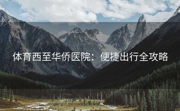 体育西至华侨医院：便捷出行全攻略